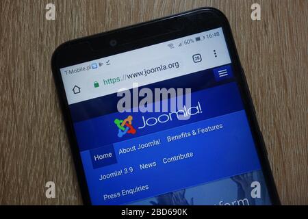 Joomla! website (www.joomla.org) displayed on smartphone Stock Photo