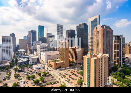 Houston, Texas, USA downtown city skyline in the afternoon. Stock Photo