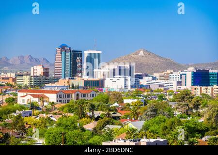 Tucson, Arizona, USA downtown city skyline in the afternoon. Stock Photo