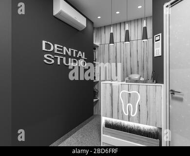 Reception in dental clinic design in a modern style Stock Photo