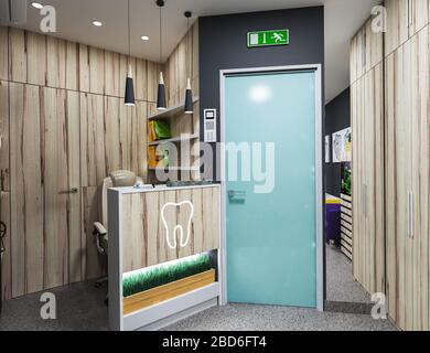 Reception in dental clinic design in a modern style Stock Photo