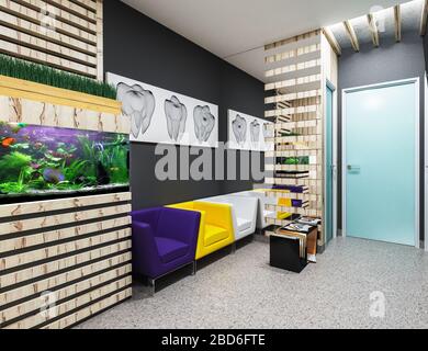 Reception in dental clinic design in a modern style Stock Photo