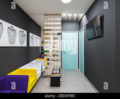 Reception in dental clinic design in a modern style Stock Photo