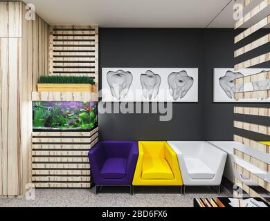 Reception in dental clinic design in a modern style Stock Photo