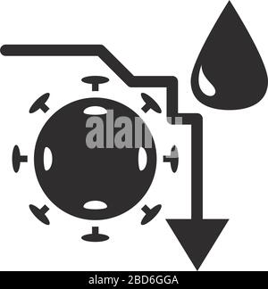 export decline trade crisis economy, oil price crash vector illustration silhouette style icon Stock Vector