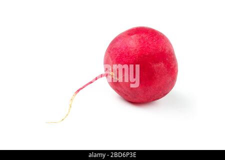 Ripe red radish close up isolated on white Stock Photo
