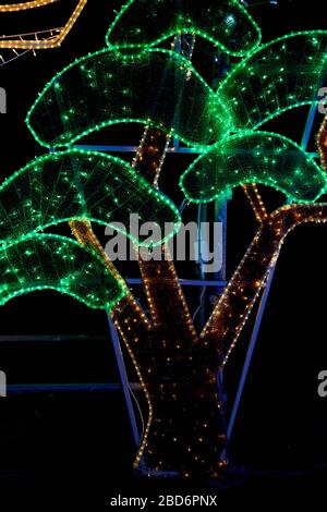 Nice abstract tree made from glowing stripe Stock Photo