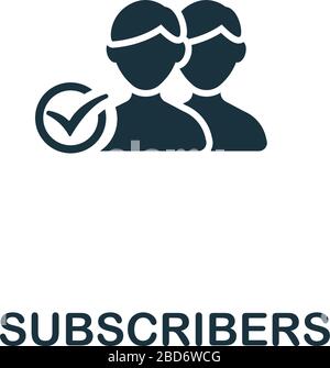 Subscribers icon from streaming collection. Simple line Subscribers icon for templates, web design and infographics Stock Vector
