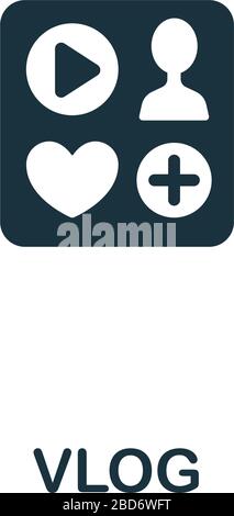 Vlog icon from streaming collection. Simple line Vlog icon for templates, web design and infographics Stock Vector