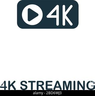 4K Streaming icon from streaming collection. Simple line 4K Streaming icon for templates, web design and infographics Stock Vector