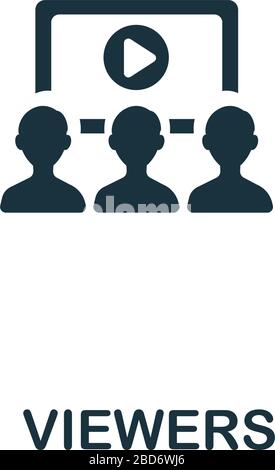 Viewers icon. Line simple Streaming icon for templates, web design and ...