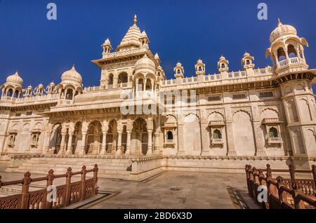 JODHPUR, INDIA – DEC. 02, 2019: Famous Jaswant Thada Mausoleum in Rajasthan, a white marble memorial Commonly known as Taj Mahal of Mewar. Stock Photo