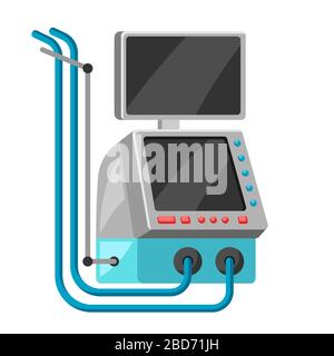 Illustration of artificial lung maintenance apparatus. Stock Vector