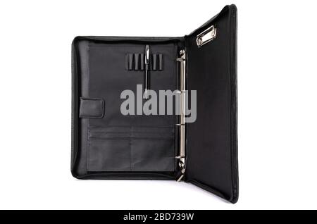 open portfolio view for documents on a white background Stock Photo