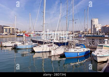 Port of Les Sables d'Olonne, commune in the Vendée department in the Pays de la Loire region in western France Stock Photo