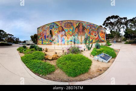 Chicano Legacy Mural on the UC San Diego Campus Stock Photo