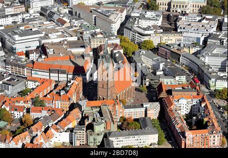 Aerial view, market church St. Georgii et Jacobi with old town, Hannover, Lower Saxony, Germany Stock Photo