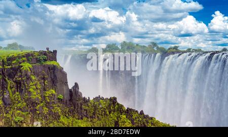 Victoria Falls on the Zambezi River in South Africa Stock Photo