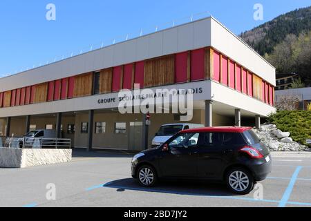 Groupe scolaire Marie Paradis. Saint-Gervais-les-Bains. Haute-Savoie. France. Stock Photo