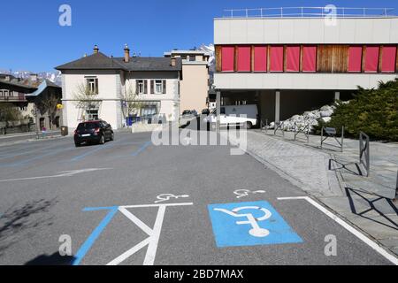 Groupe scolaire Marie Paradis. Saint-Gervais-les-Bains. Haute-Savoie. France. Stock Photo