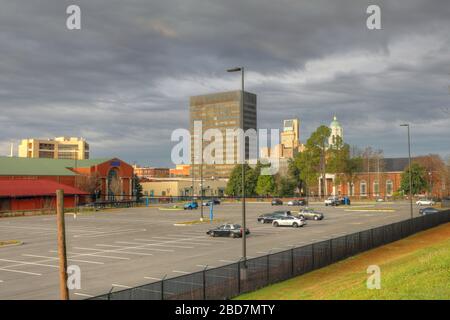 A Skyline view of Augusta, Georgia stormy sk Stock Photo