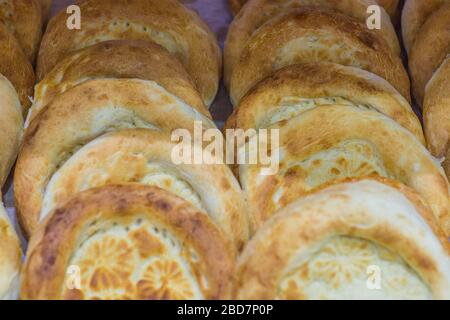 Tandyr nan or lepeshka, tarditional asian bread Stock Photo