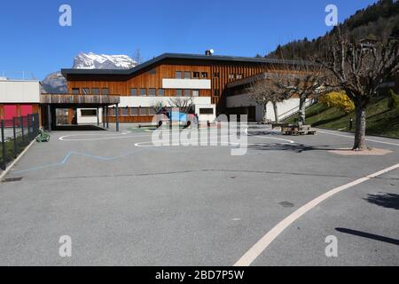 Groupe scolaire Marie Paradis. Saint-Gervais-les-Bains. Haute-Savoie. France. Stock Photo