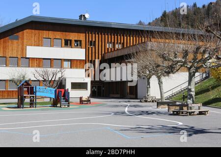 Groupe scolaire Marie Paradis. Saint-Gervais-les-Bains. Haute-Savoie. France. Stock Photo