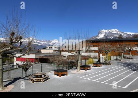 Groupe scolaire Marie Paradis. Saint-Gervais-les-Bains. Haute-Savoie. France. Stock Photo