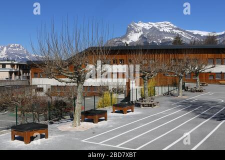 Groupe scolaire Marie Paradis. Saint-Gervais-les-Bains. Haute-Savoie. France. Stock Photo