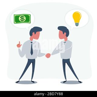 Two businessmen shaking hands to seal an agreement. Stock Vector