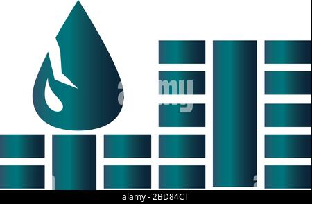 chart finance trade crisis economy, oil price crash vector illustration gradient style icon Stock Vector