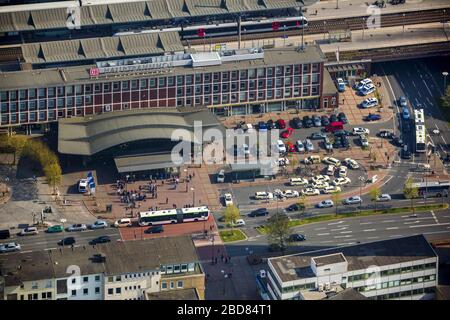 , Bochum main station, 24.04.2015, aerial view, Germany, North Rhine-Westphalia, Ruhr Area, Bochum Stock Photo