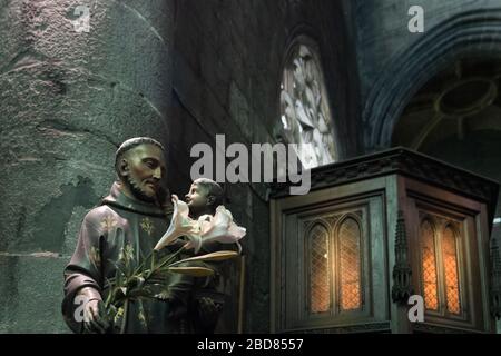 Dinant/Belgium - October 10 2019: Statue of baby Jesus in arms in church Stock Photo