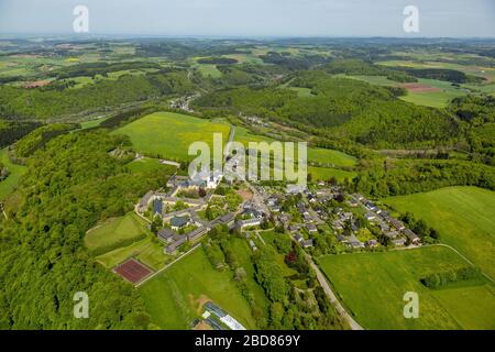 , monastery Steinfeld with basilica in Kall, 11.05.2015, aerial view, Germany, North Rhine-Westphalia, Eifel Stock Photo