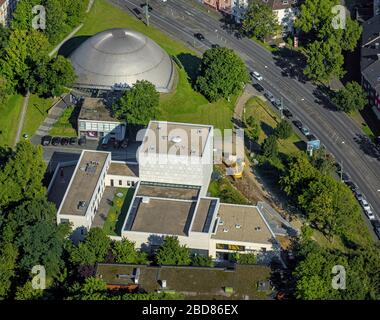 , new synagogue and Zeiss Planetarium Bochum in Bochum, aerial view, Germany, North Rhine-Westphalia, Ruhr Area, Bochum Stock Photo