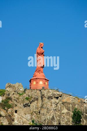 Statue Notre Dame de France on Rocher Corneille  Puy en Velay Auverne Rhone Alps France Stock Photo