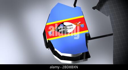 Swaziland - borders and flag - 3D illustration Stock Photo