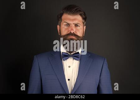 Masculine Aesthetic Male Fashion And Aesthetic Businessman Formal Outfit Classic Style Aesthetic Looking Good Does Not Have To Take Too Much Effort Well Groomed Man With Beard In Suit Jacket Stock Photo