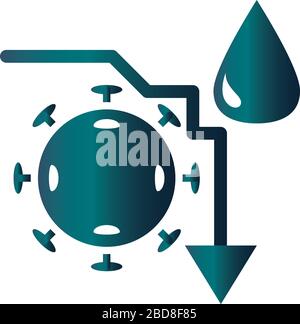 export decline trade crisis economy, oil price crash vector illustration gradient style icon Stock Vector