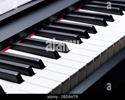 Black and white keys on a electronic piano Stock Photo