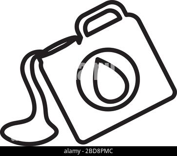 oil crash concept, spilled oil gallon icon over white background ...