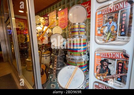 Hellstone music store in Stockholm, Sweden, Europe Stock Photo