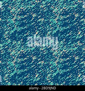 Abstract blue fabric and surface texture background. Minty and blue textured seamless pattern design looks fantastic with warm neutral beige hue. Stock Vector