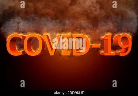 Abbreviation Coronavirus infection COVID-19 title 3d illustration Stock Photo