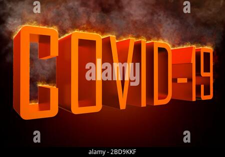 Abbreviation Coronavirus infection COVID-19 title 3d illustration Stock Photo