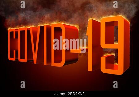 Abbreviation Coronavirus infection COVID-19 title 3d illustration Stock Photo