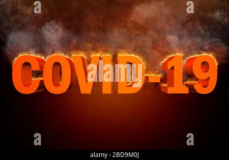 Abbreviation Coronavirus infection COVID-19 title 3d illustration Stock Photo