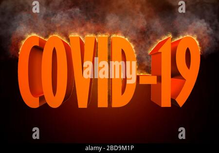 Abbreviation Coronavirus infection COVID-19 title 3d illustration Stock Photo