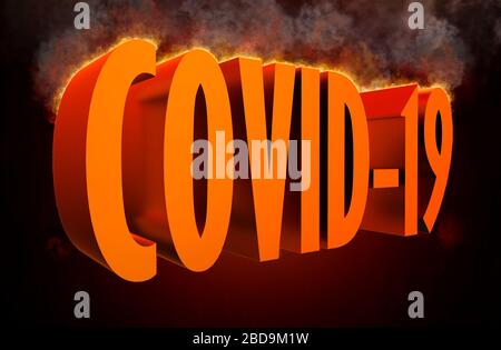 Abbreviation Coronavirus infection COVID-19 title 3d illustration Stock Photo